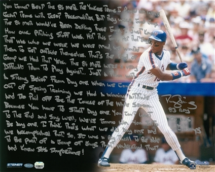 Darryl Strawberry Signed & Inscribed 16x20 New York Mets Photo (Steiner & Fanatics)